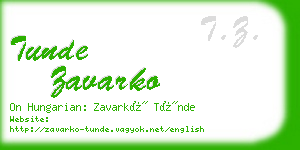 tunde zavarko business card
